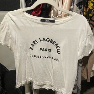 Karl Lagerfeld cropped T-shirt White Black